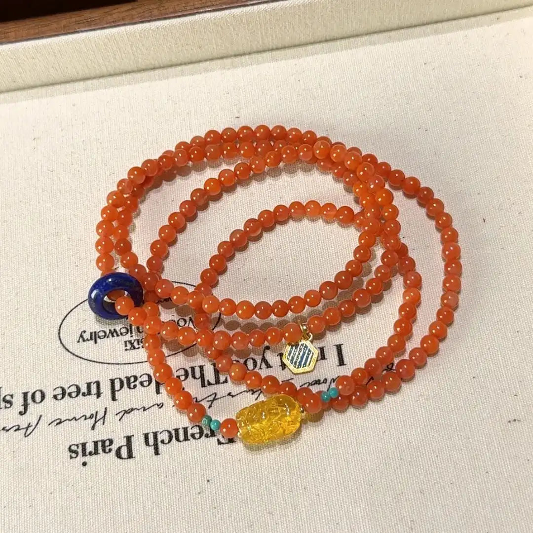 Ember Flow Multi-Wrap — Nanhong Agate Bracelet