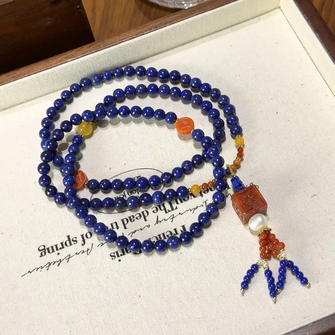Midnight Crown — Lapis Lazuli Multi-Wrap Bracelet