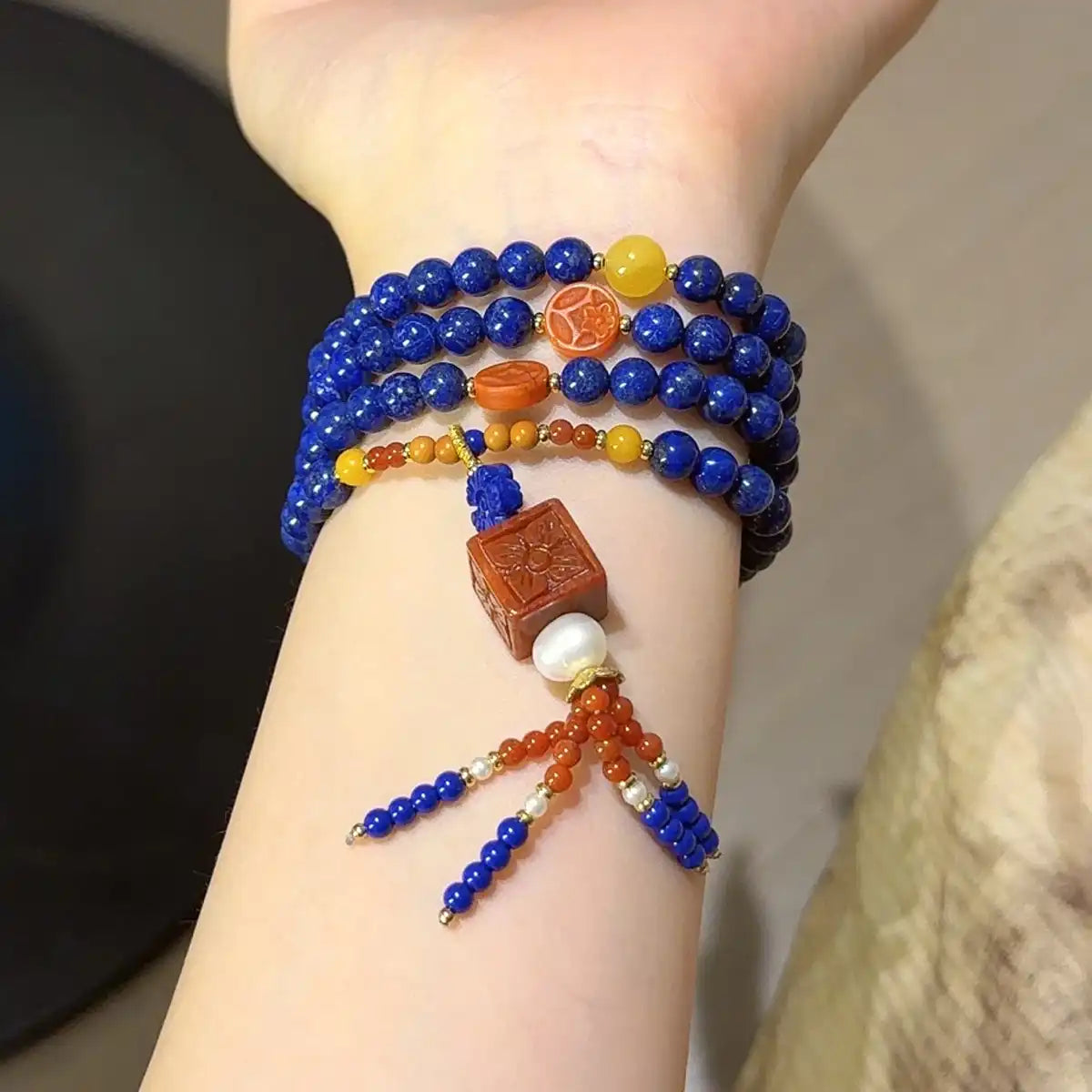 Midnight Crown — Lapis Lazuli Multi-Wrap Bracelet
