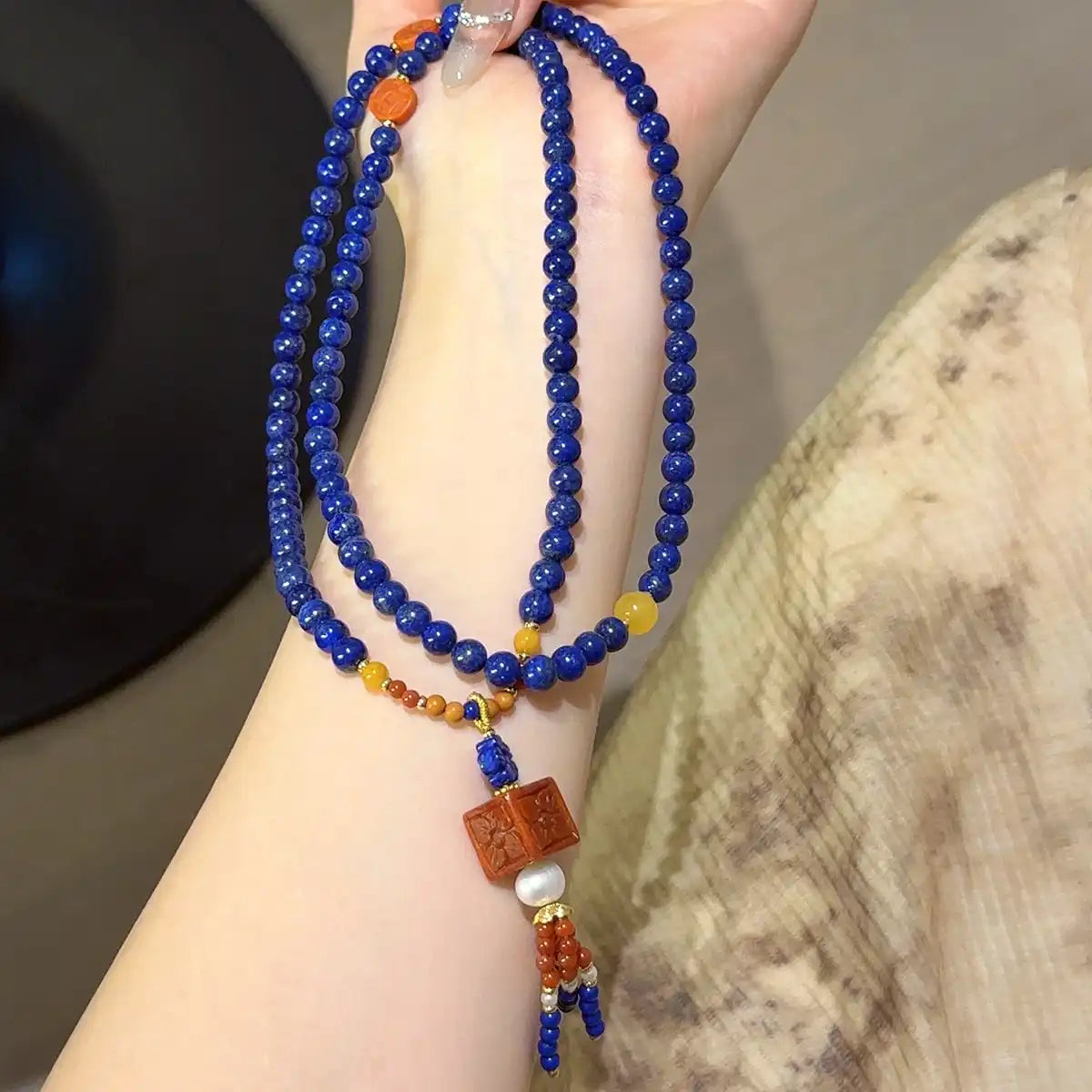 Midnight Crown — Lapis Lazuli Multi-Wrap Bracelet