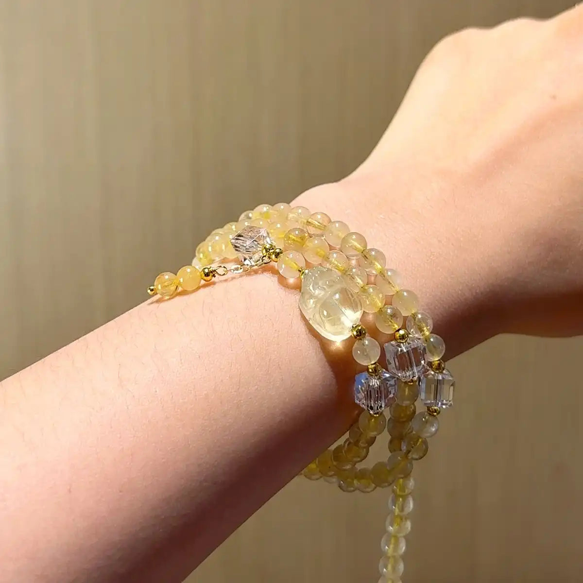 Golden Clarity Wrap Bracelet