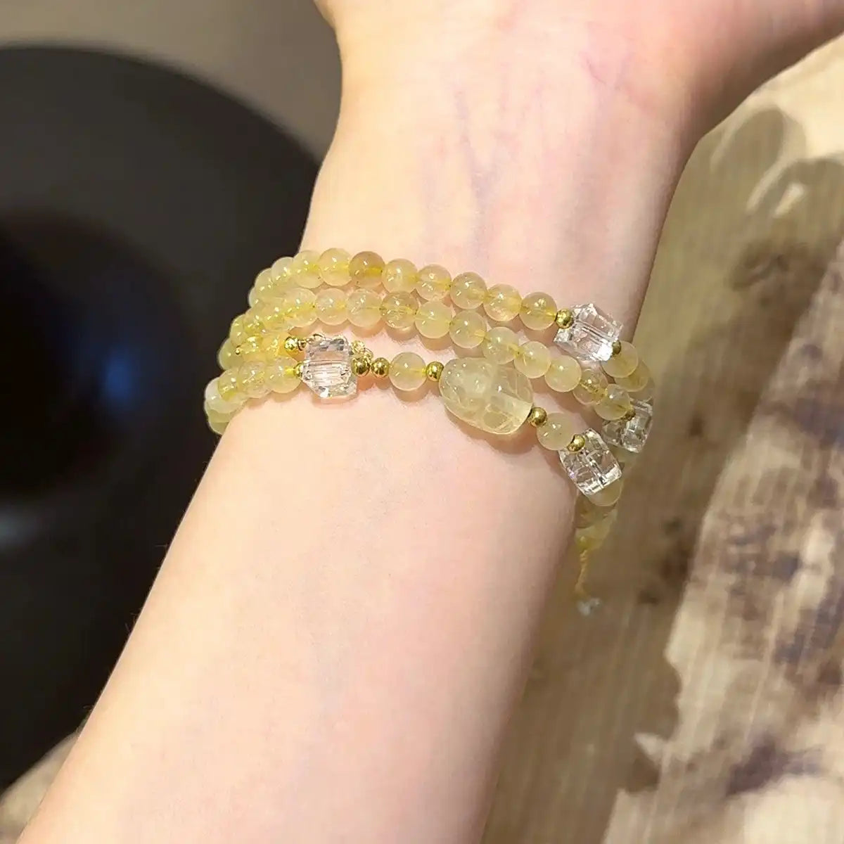 Golden Clarity Wrap Bracelet