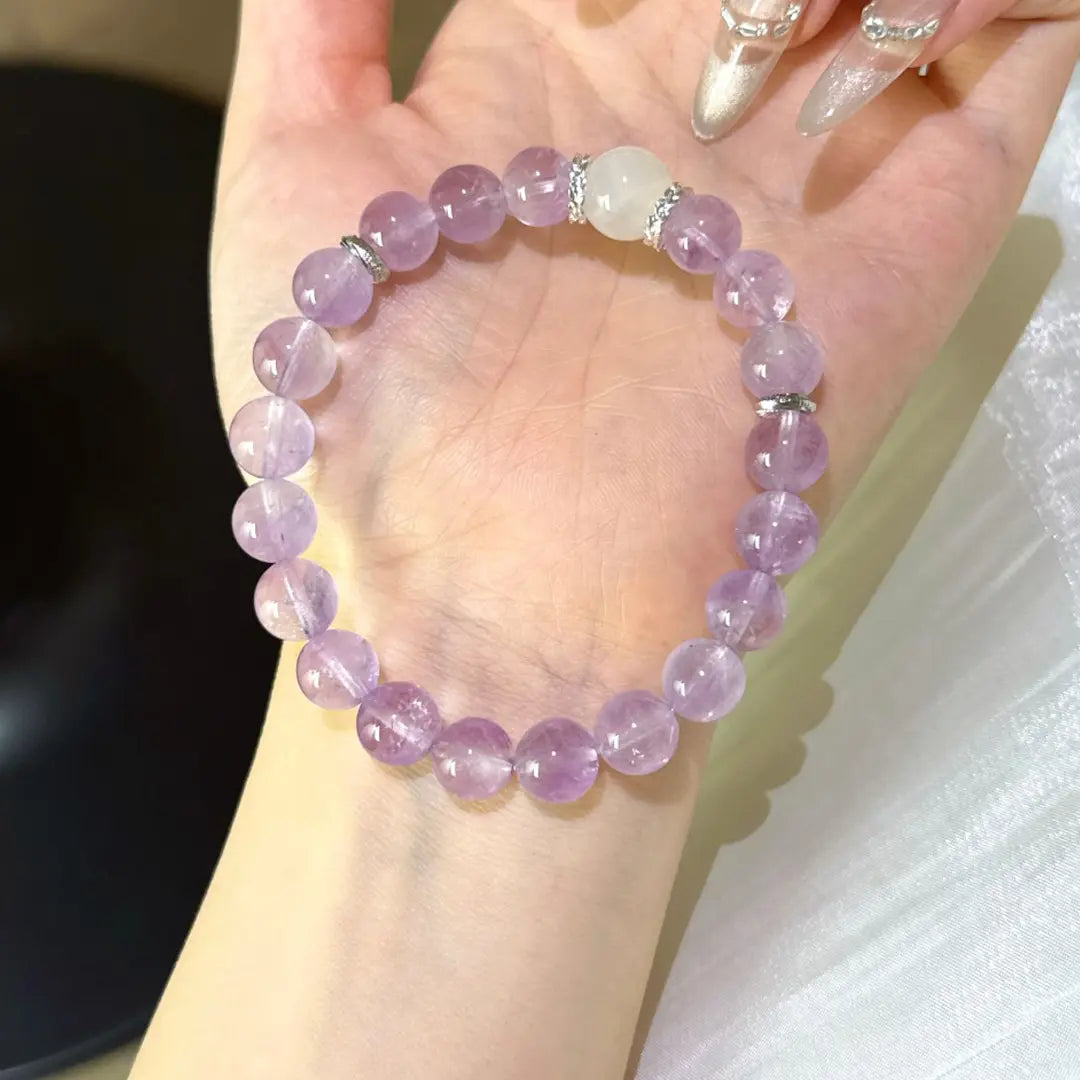 Lavender Amethyst · White Moonstone Balance Bracelet