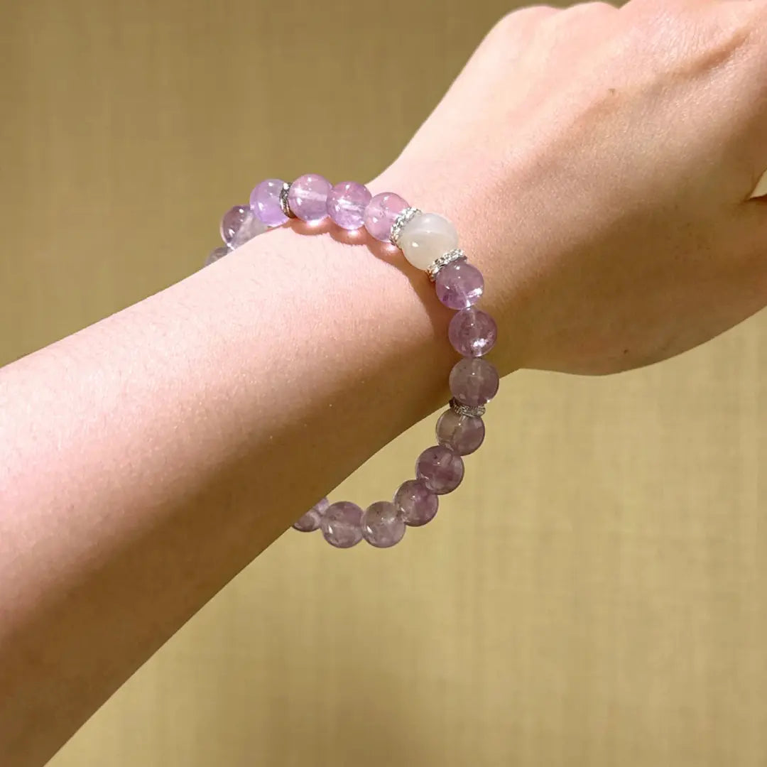 Lavender Amethyst · White Moonstone Balance Bracelet