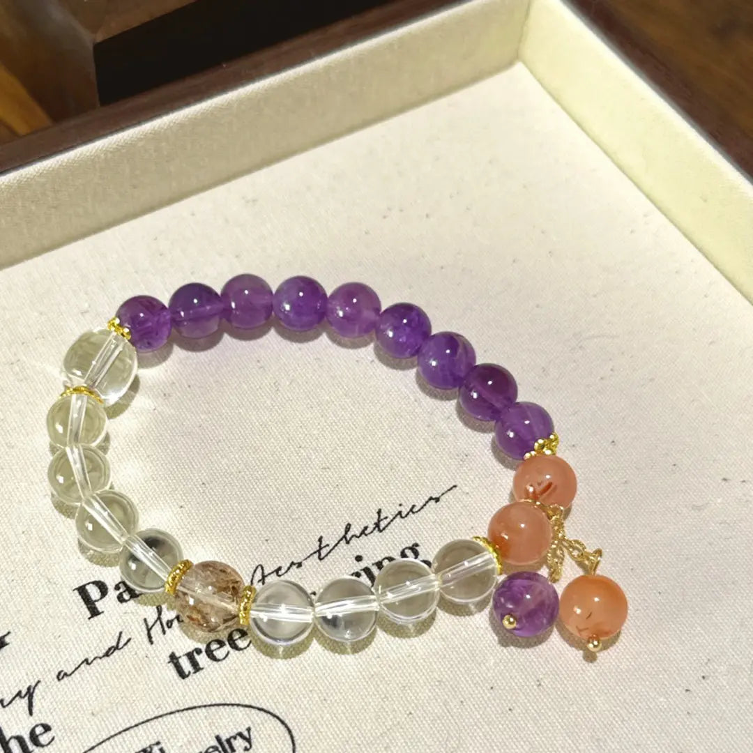 Amethyst · Clear Quartz Prosperity Flow Bracelet