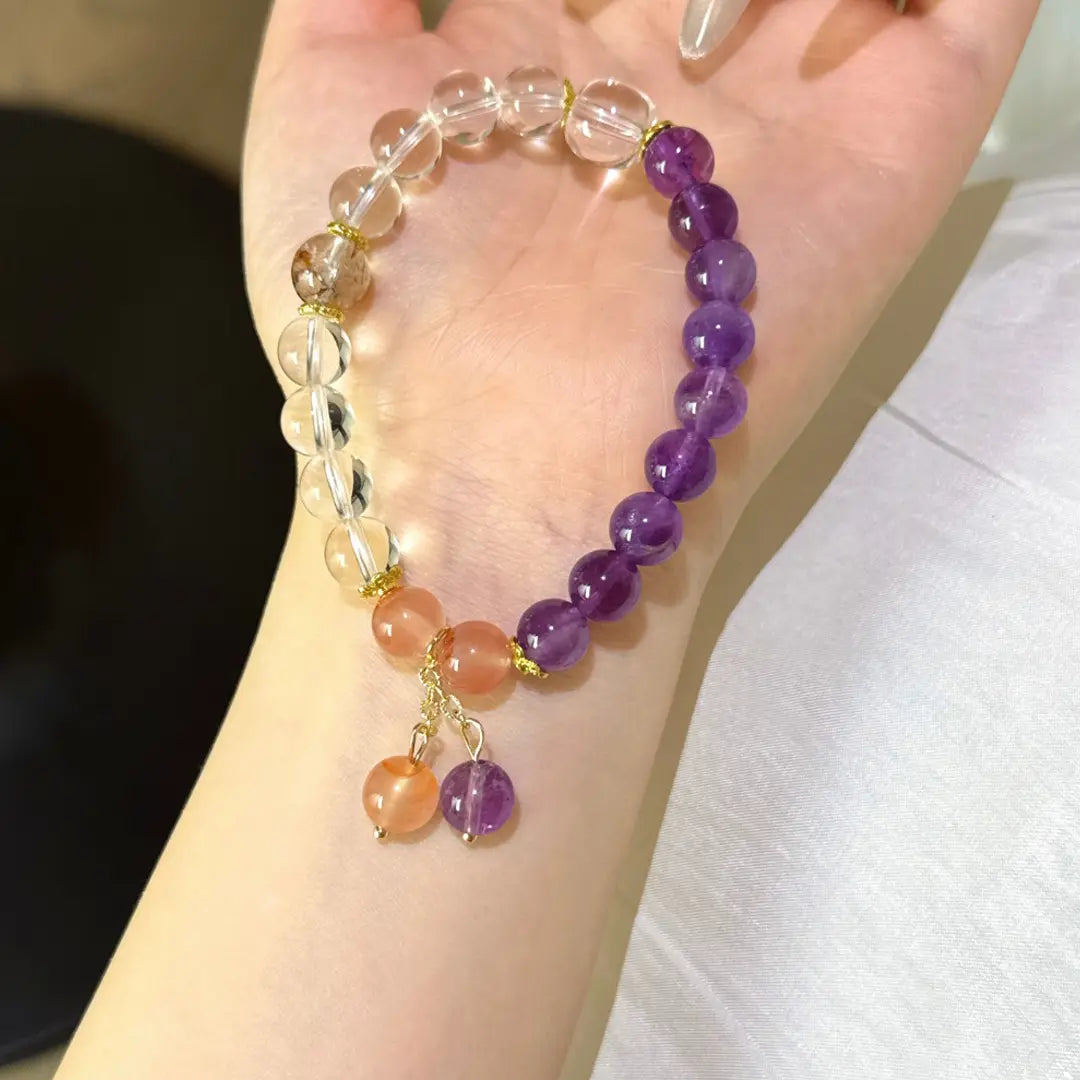 Amethyst · Clear Quartz Prosperity Flow Bracelet
