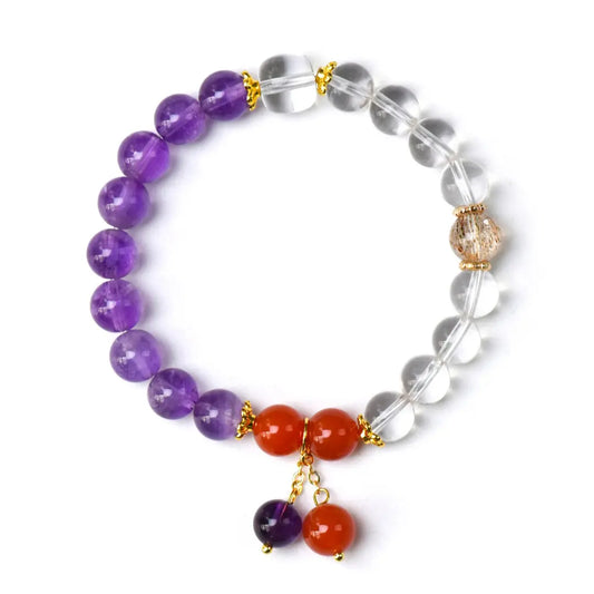 Amethyst · Clear Quartz Prosperity Flow Bracelet