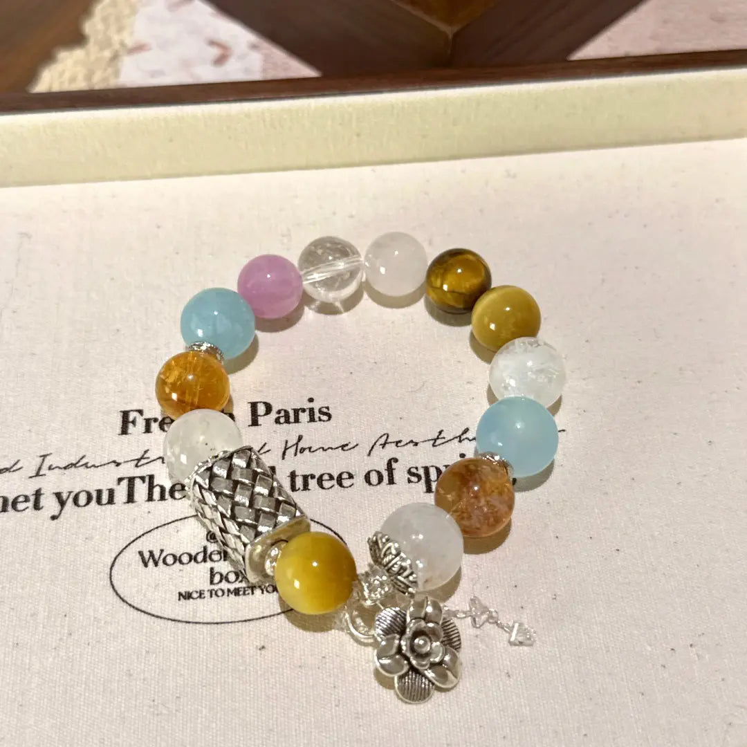 Handcrafted shopify--jewelry-material-1dyzjxql; citrine-crystal; tigers-eye; clear-quartz; kunzite; white-phantom-quartz; aquamarine Detail for Love - Astara