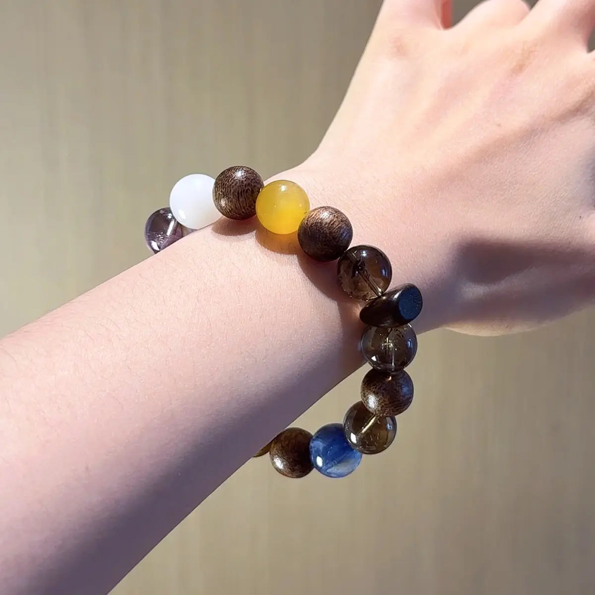 Agarwood & Multi-Crystal Bracelet