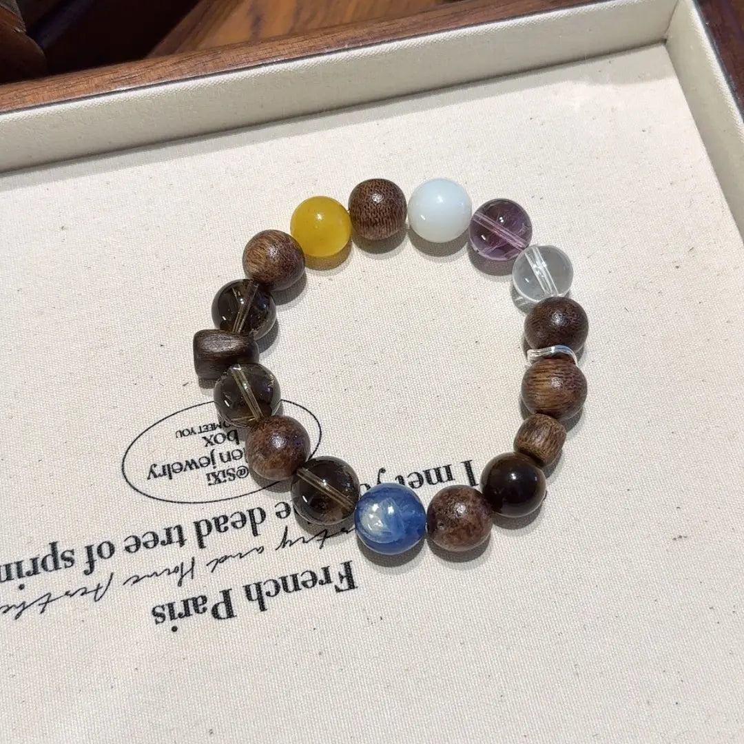 Agarwood & Multi-Crystal Bracelet