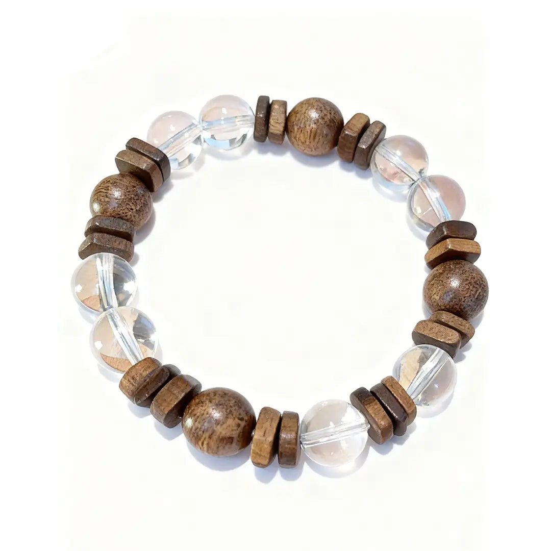 Clear Quartz & Agarwood Bracelet