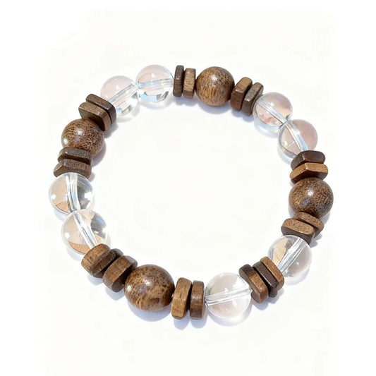 Clear Quartz & Agarwood Bracelet