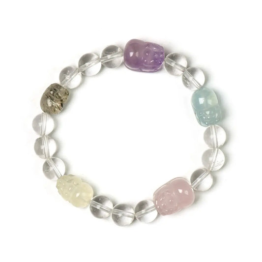 citrine-crystal; amethyst; rose-quartz; black-gold-super-seven; aquamarine; clear-quartz Abundance Crystal Jewelry - Fortune Guard Bracelet | Astara