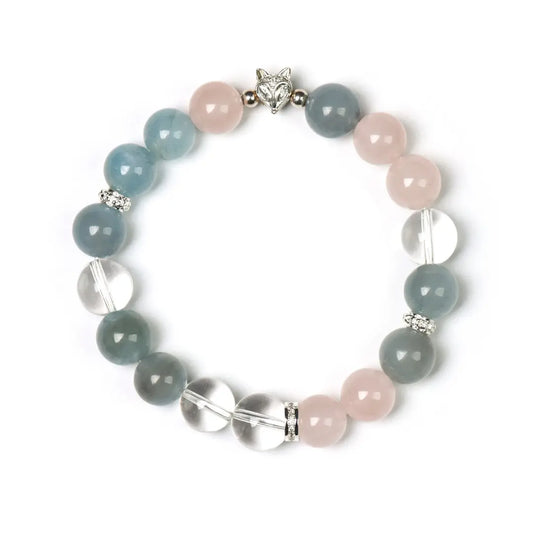 aquamarine; rose-quartz Love Crystal Jewelry - Social Harmony & Emotional Balance Bracelet | Astara