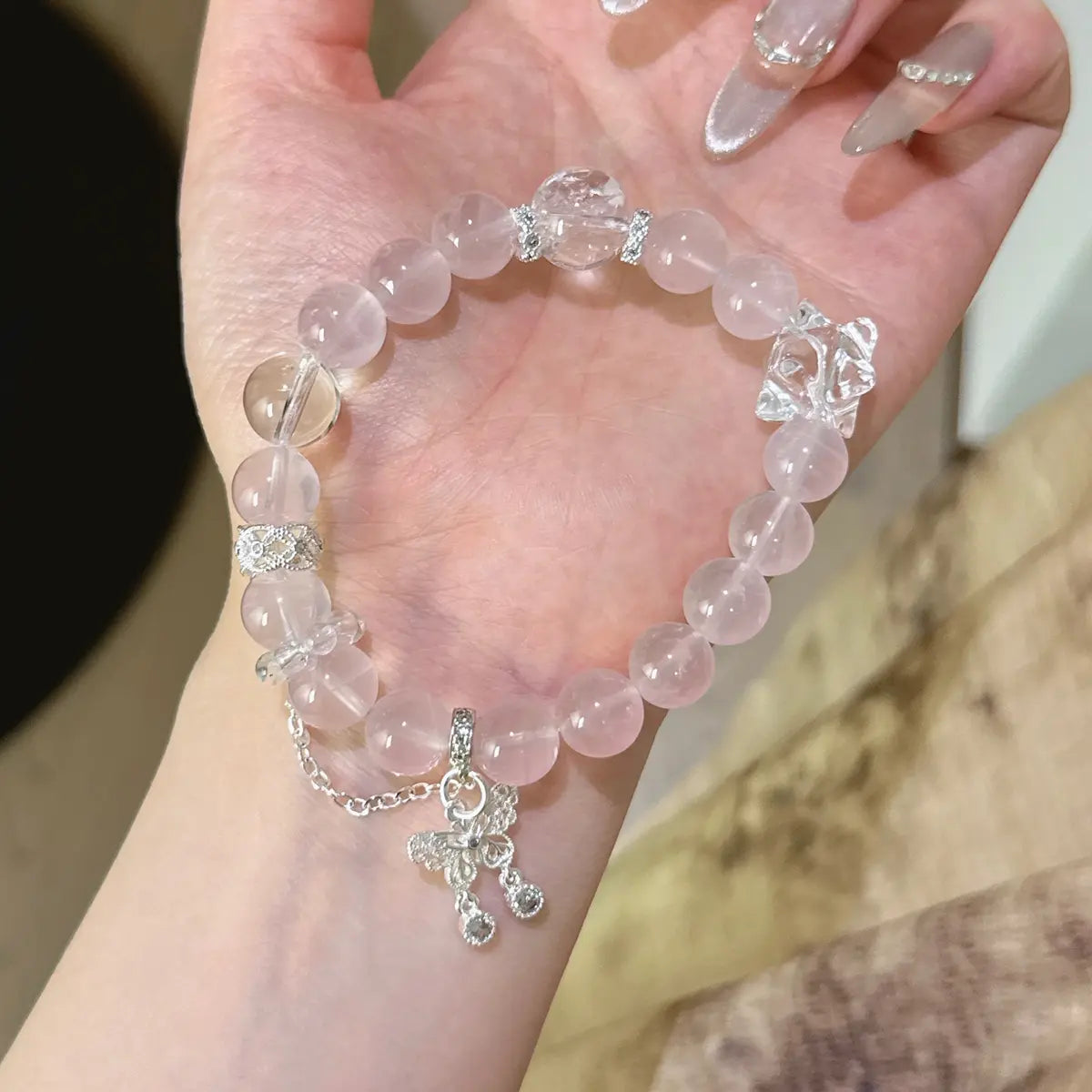 Handcrafted shopify--jewelry-material-1dyzjxql; rose-quartz; clear-quartz; white-azeztulite Detail for Love - Astara