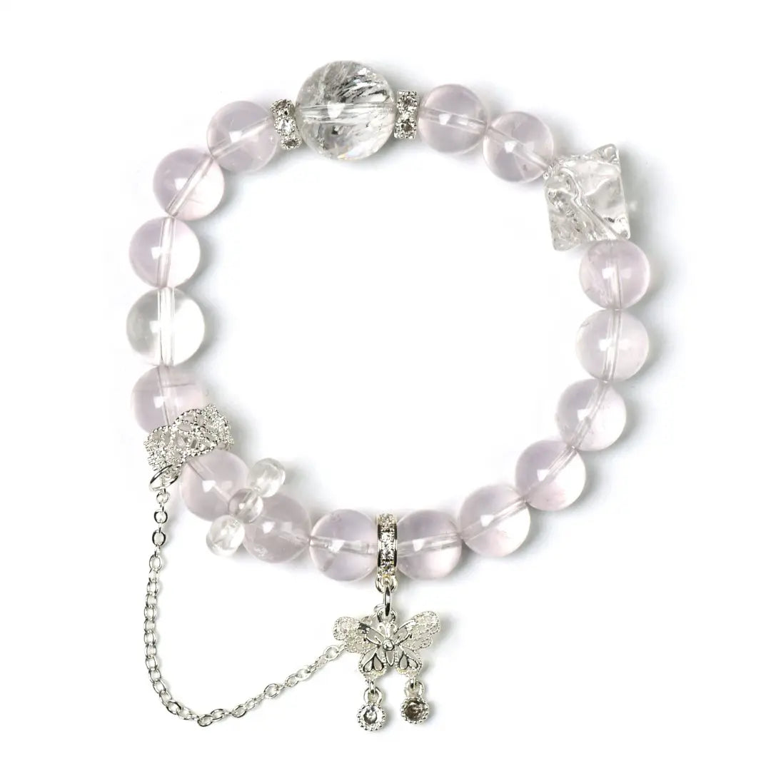 shopify--jewelry-material-1dyzjxql; rose-quartz; clear-quartz; white-azeztulite Love Crystal Jewelry - Pure Aura Love Bracelet | Astara