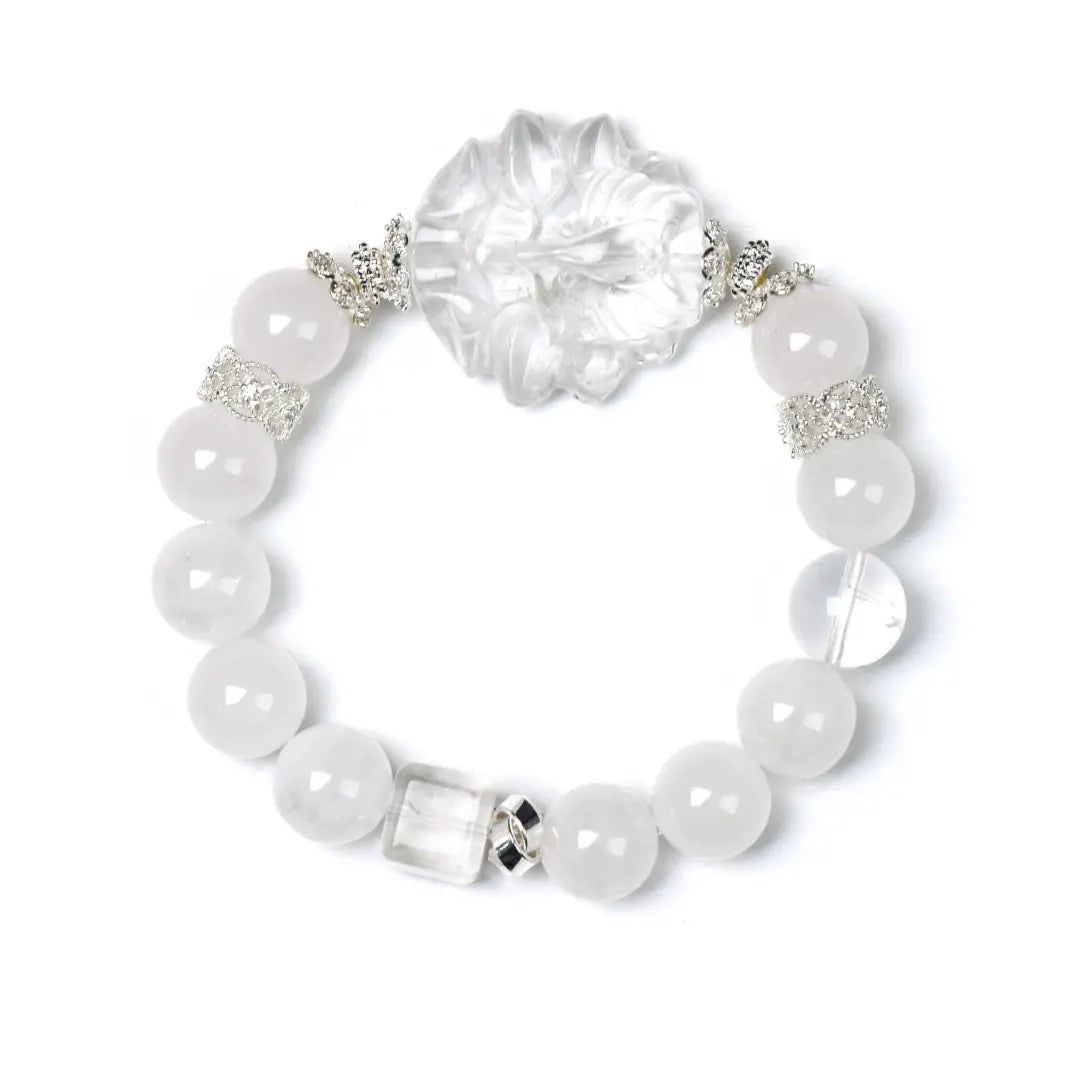 clear-quartz; white-phantom-quartz Love Crystal Jewelry - White Guardian Aura Bracelet | Astara