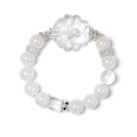 clear-quartz; white-phantom-quartz Love Crystal Jewelry - White Guardian Aura Bracelet | Astara