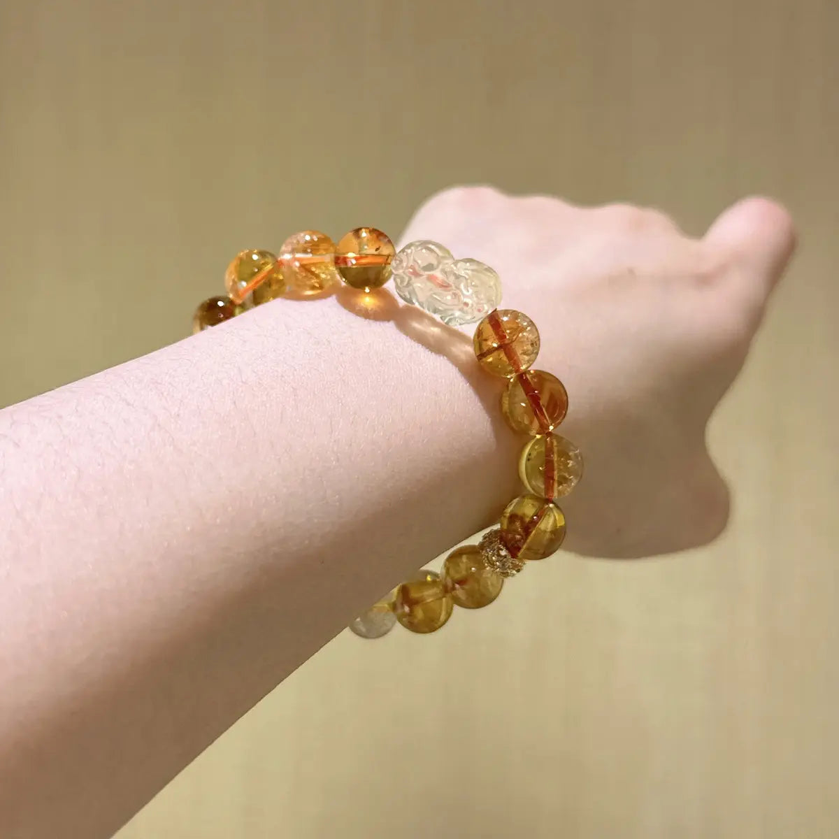 Handcrafted citrine-crystal; clear-quartz; golden-rutilated-quartz; tigers-eye Detail for Abundance - Astara