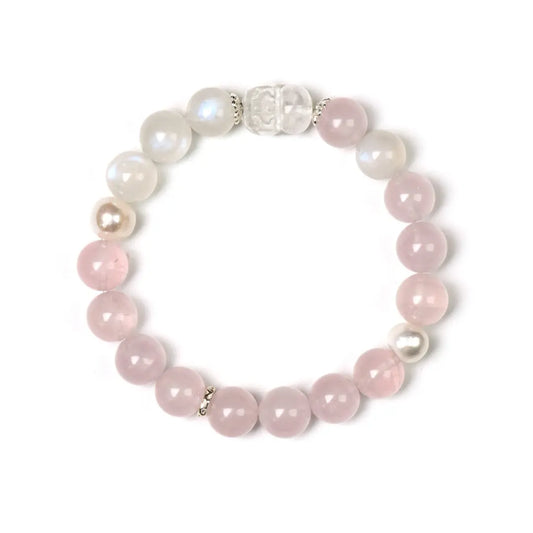 rose-quartz; shell-pearl; clear-quartz; blue-moonstone Love Crystal Jewelry - Sweet Guardian Glow Bracelet | Astara
