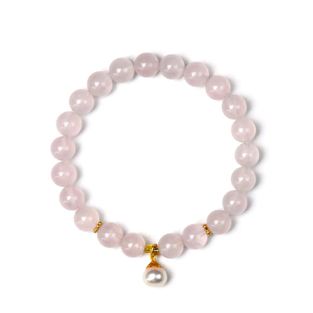 shopify--jewelry-material-bjo6nad9; rose-quartz Love Crystal Jewelry - Petaline Rose Quartz Bracelet | Astara