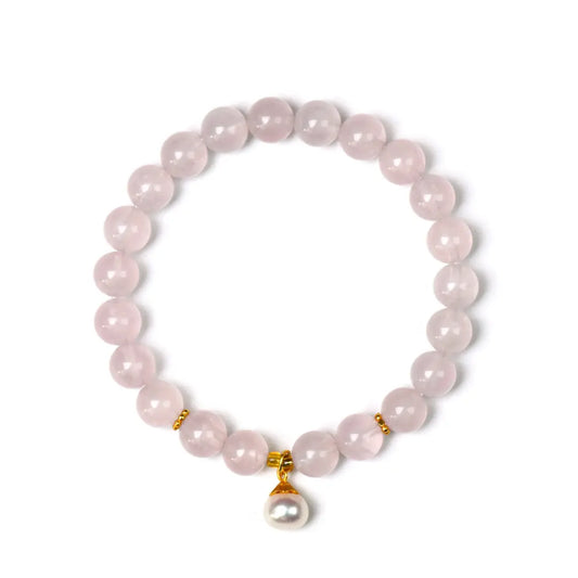 shopify--jewelry-material-bjo6nad9; rose-quartz Love Crystal Jewelry - Petaline Rose Quartz Bracelet | Astara