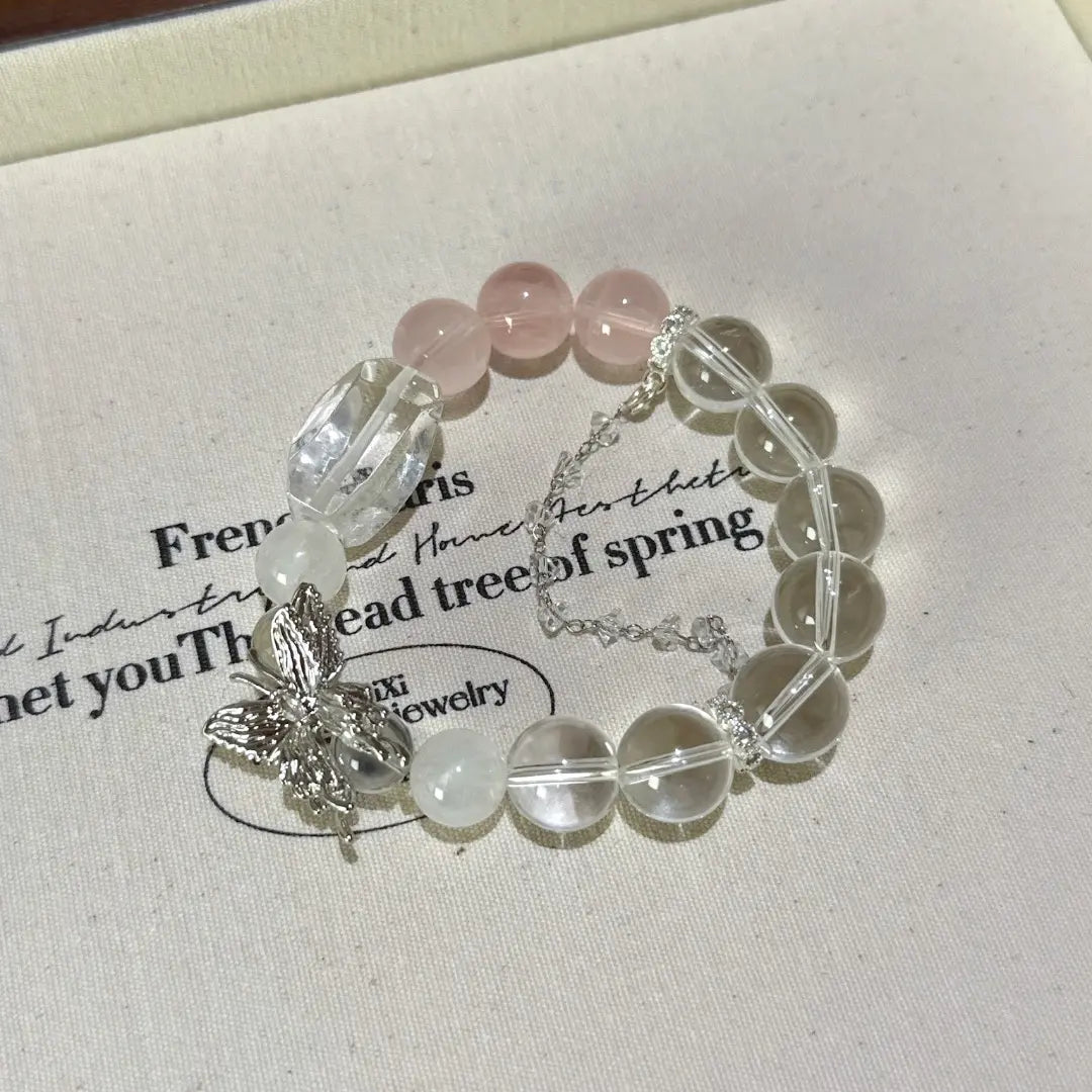 Handcrafted rose-quartz; clear-quartz; white-phantom-quartz Detail for Love - Astara