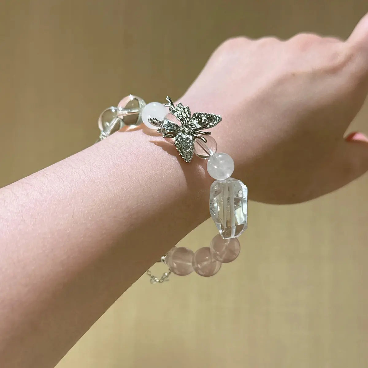 Handcrafted rose-quartz; clear-quartz; white-phantom-quartz Detail for Love - Astara