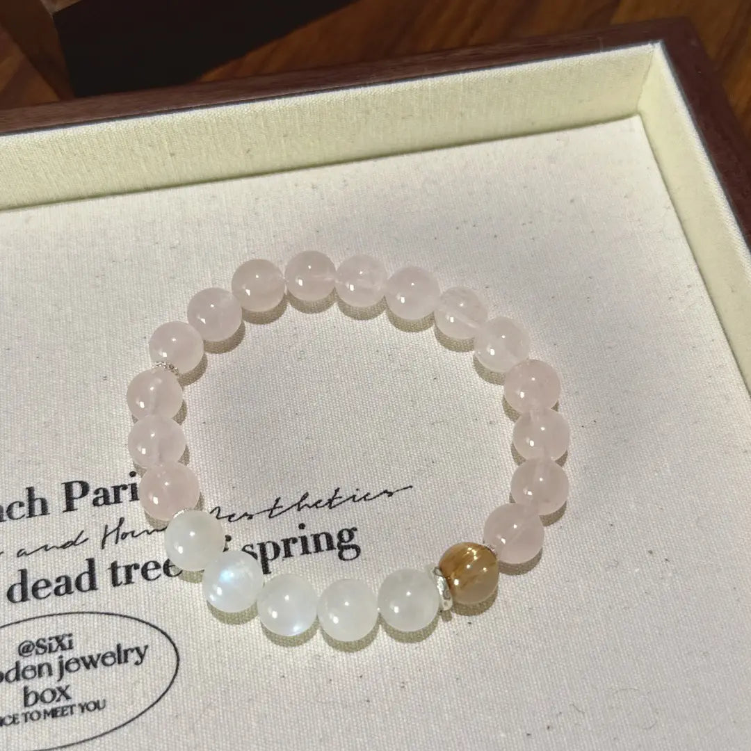 Aurielle Moonstone & Golden Rutilated Quartz Bracelet