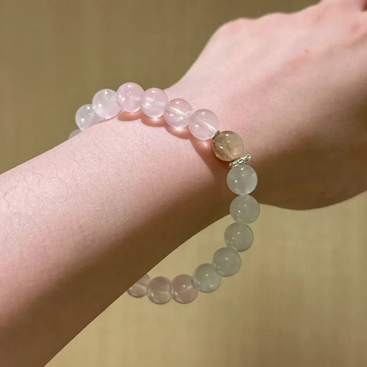 Aurielle Moonstone & Golden Rutilated Quartz Bracelet