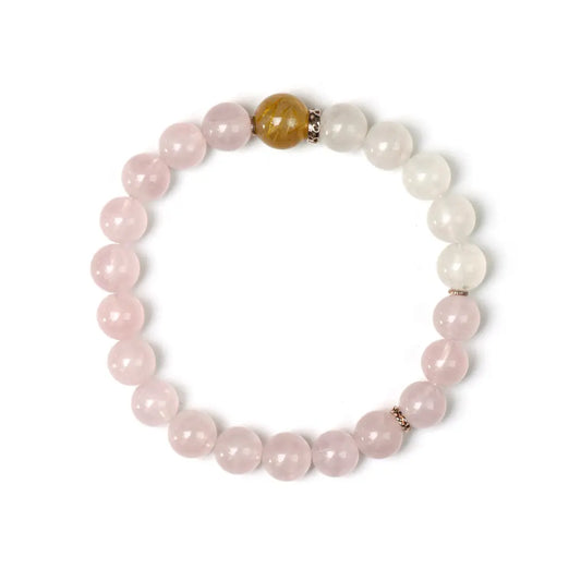 Aurielle Moonstone & Golden Rutilated Quartz Bracelet