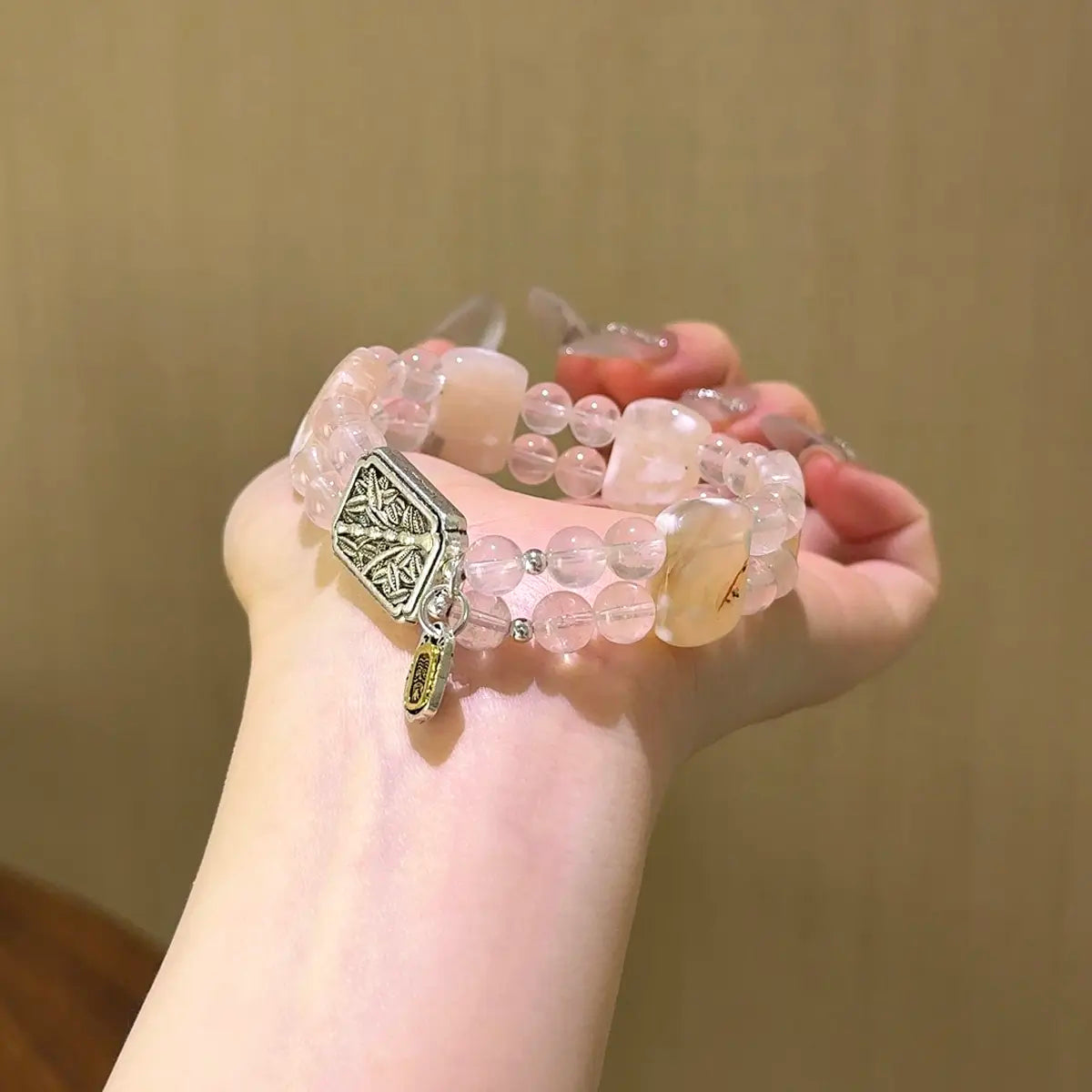 Handcrafted shopify--jewelry-material-1dyzjxql; sakura-agate; rose-quartz Detail for Love - Astara