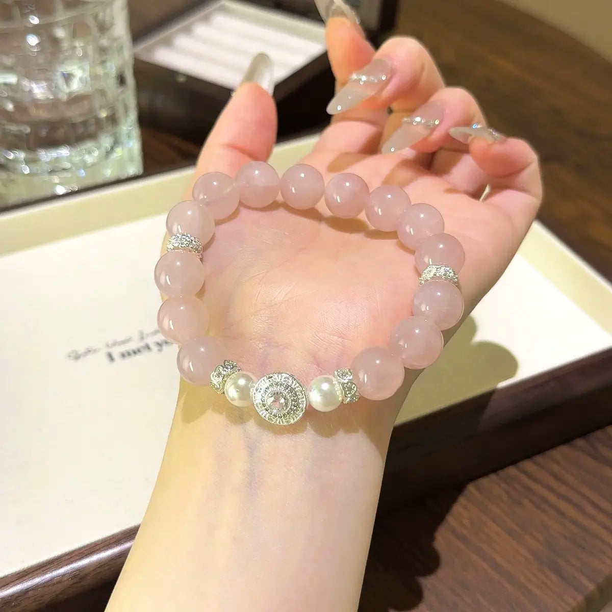 Handcrafted shopify--jewelry-material-1dyzjxql; shell-pearl; rose-quartz Detail for Love - Astara