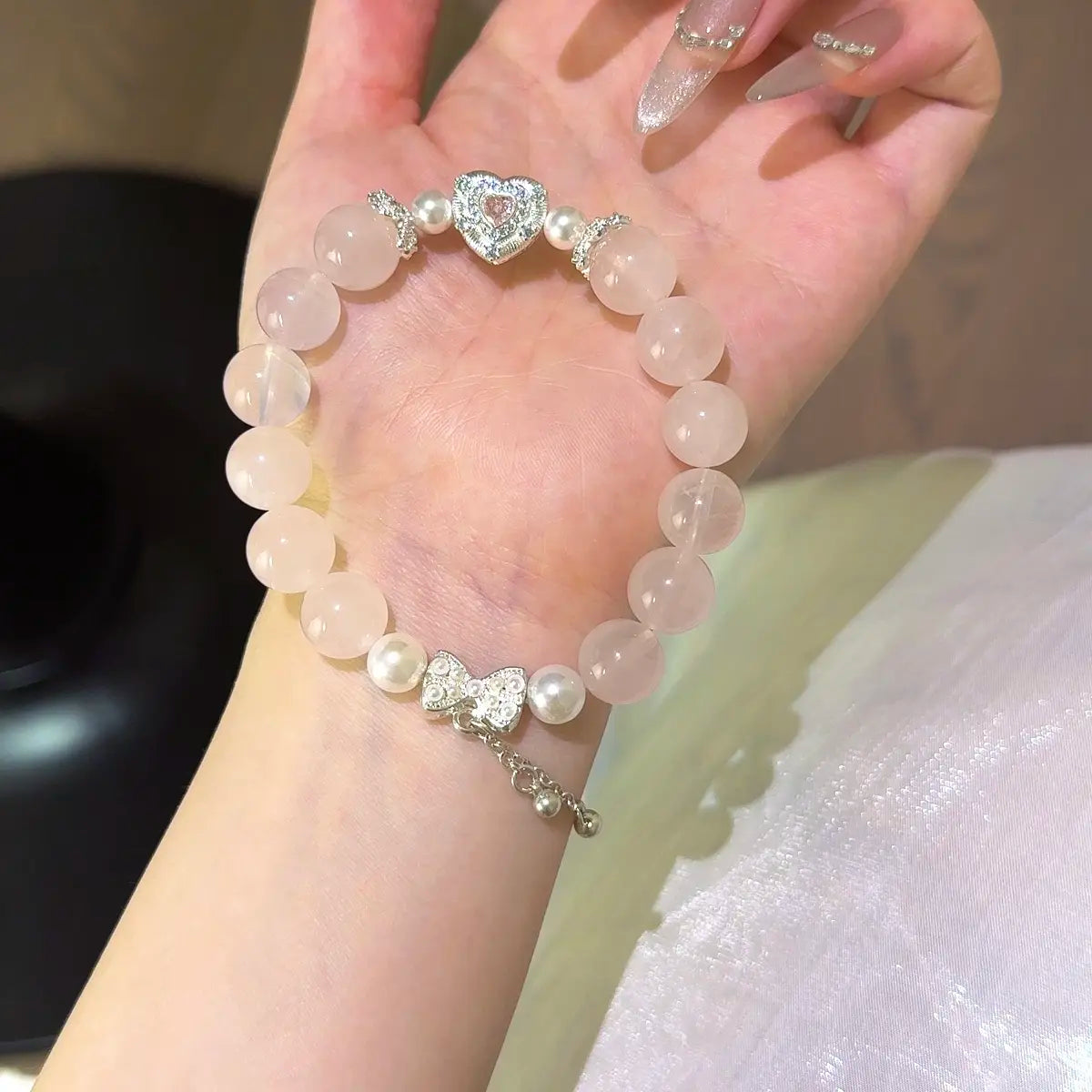 Handcrafted shopify--jewelry-material-1dyzjxql; rose-quartz; shell-pearl Detail for Love - Astara