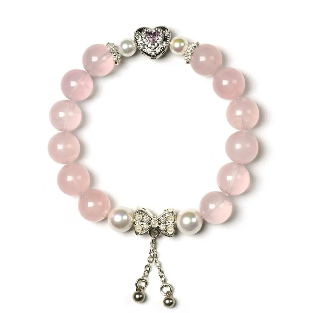 shopify--jewelry-material-1dyzjxql; rose-quartz; shell-pearl Love Crystal Jewelry - Sakura Glow Rose Quartz Bracelet | Astara