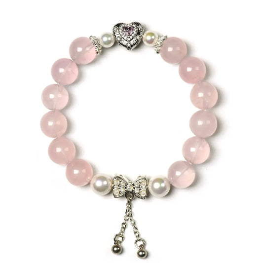 shopify--jewelry-material-1dyzjxql; rose-quartz; shell-pearl Love Crystal Jewelry - Sakura Glow Rose Quartz Bracelet | Astara