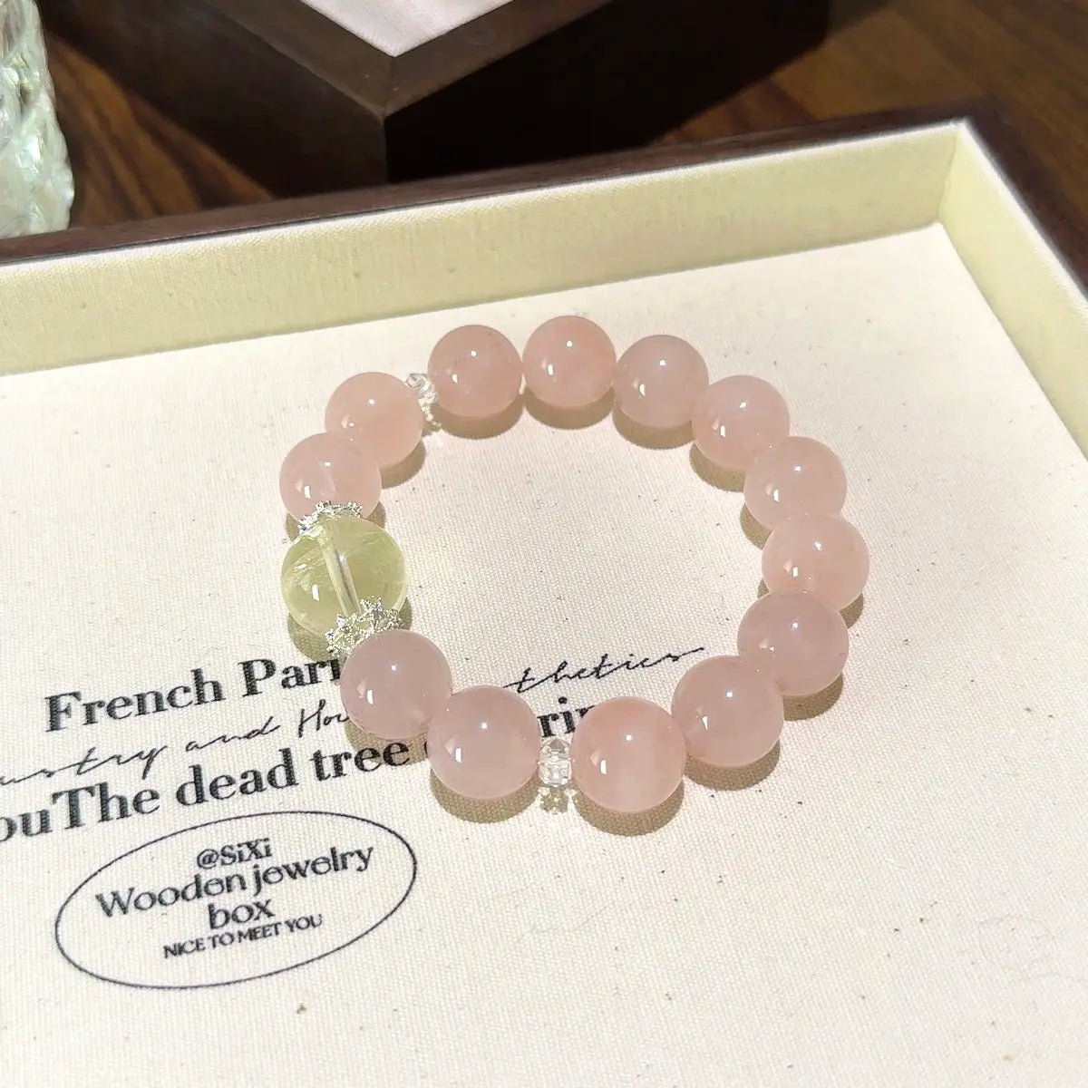 Handcrafted rose-quartz; citrine-crystal Detail for Love - Astara