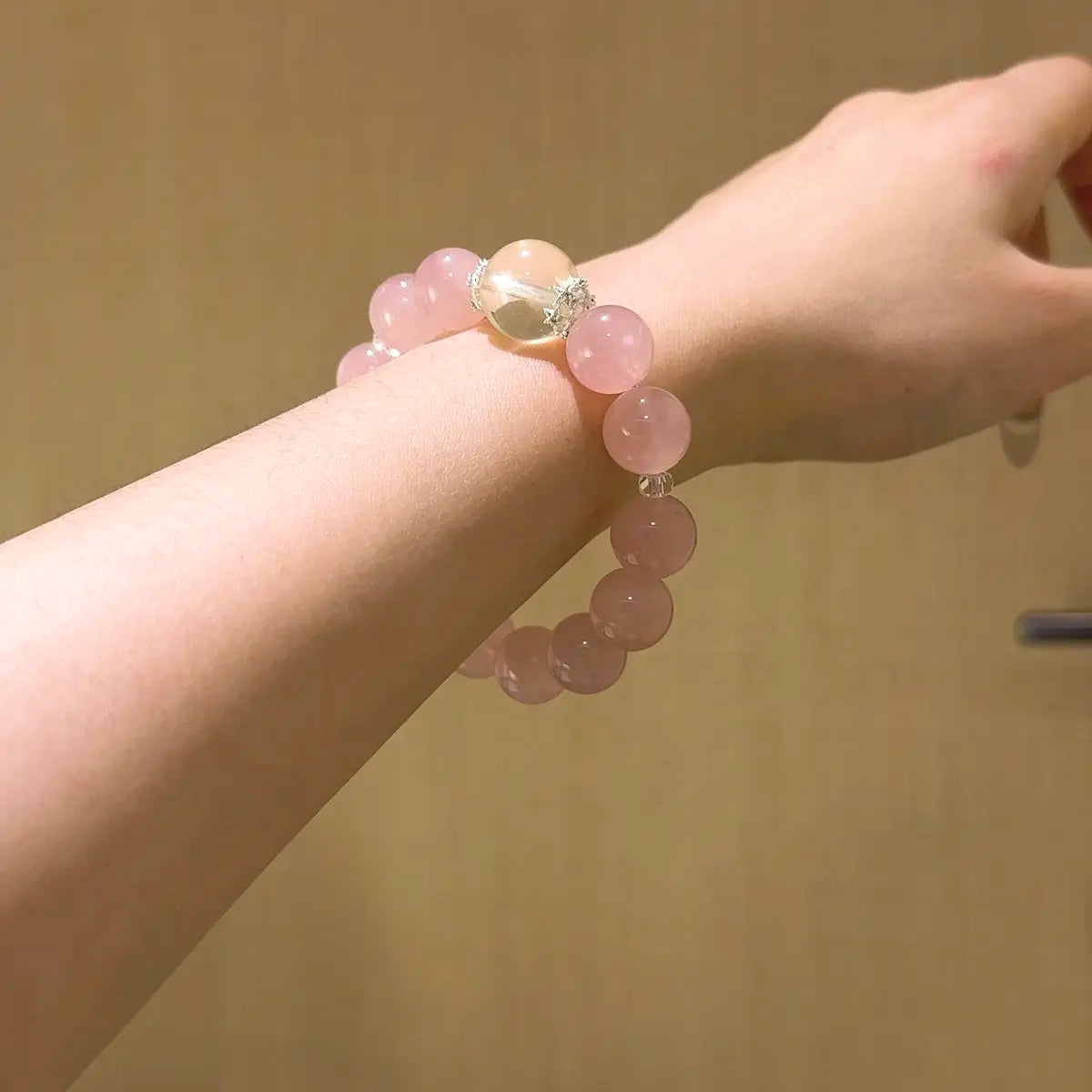 Handcrafted rose-quartz; citrine-crystal Detail for Love - Astara