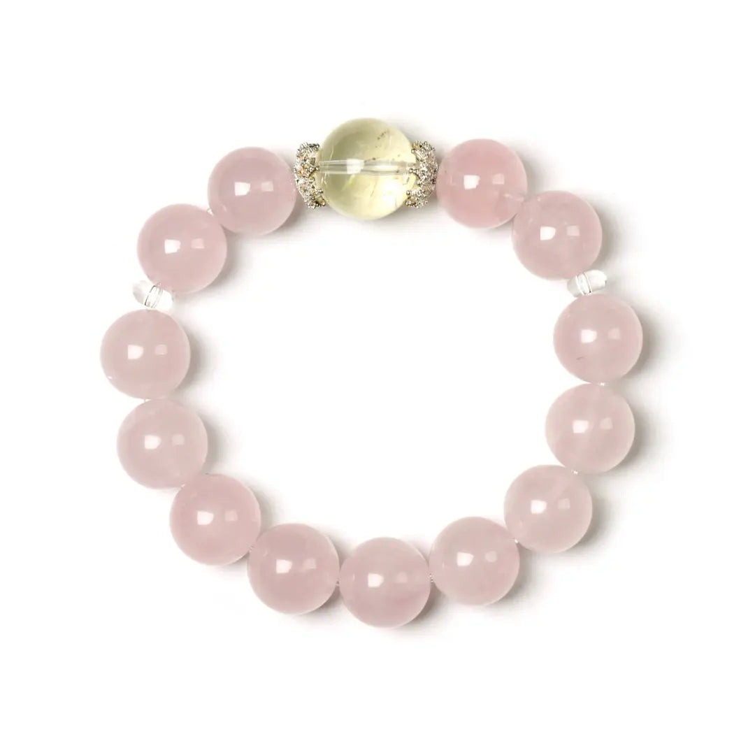 rose-quartz; citrine-crystal Love Crystal Jewelry - Golden Bloom Rose Quartz & Citrine Bracelet | Astara