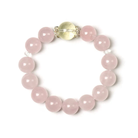 rose-quartz; citrine-crystal Love Crystal Jewelry - Golden Bloom Rose Quartz & Citrine Bracelet | Astara