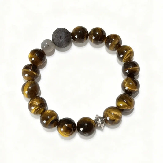 gray-moonstone-1; tigers-eye; lava-stone Abundance Crystal Jewelry - Golden Apex Tiger’s Eye Power Bracelet | Astara