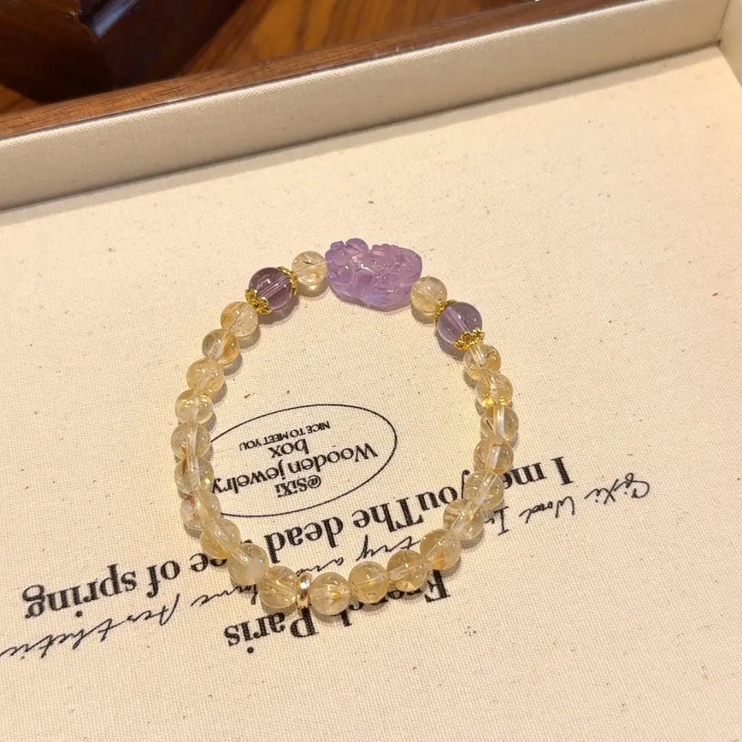 Handcrafted shopify--jewelry-material-bjo6nad9; amethyst; citrine-crystal Detail for Abundance - Astara