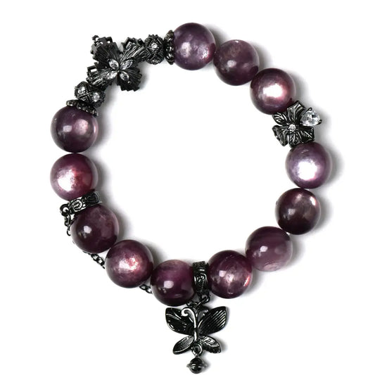 shopify--jewelry-material-1dyzjxql; lepidolite Healing Crystal Jewelry - Velvet Muse Lepidolite Bracelet | Astara
