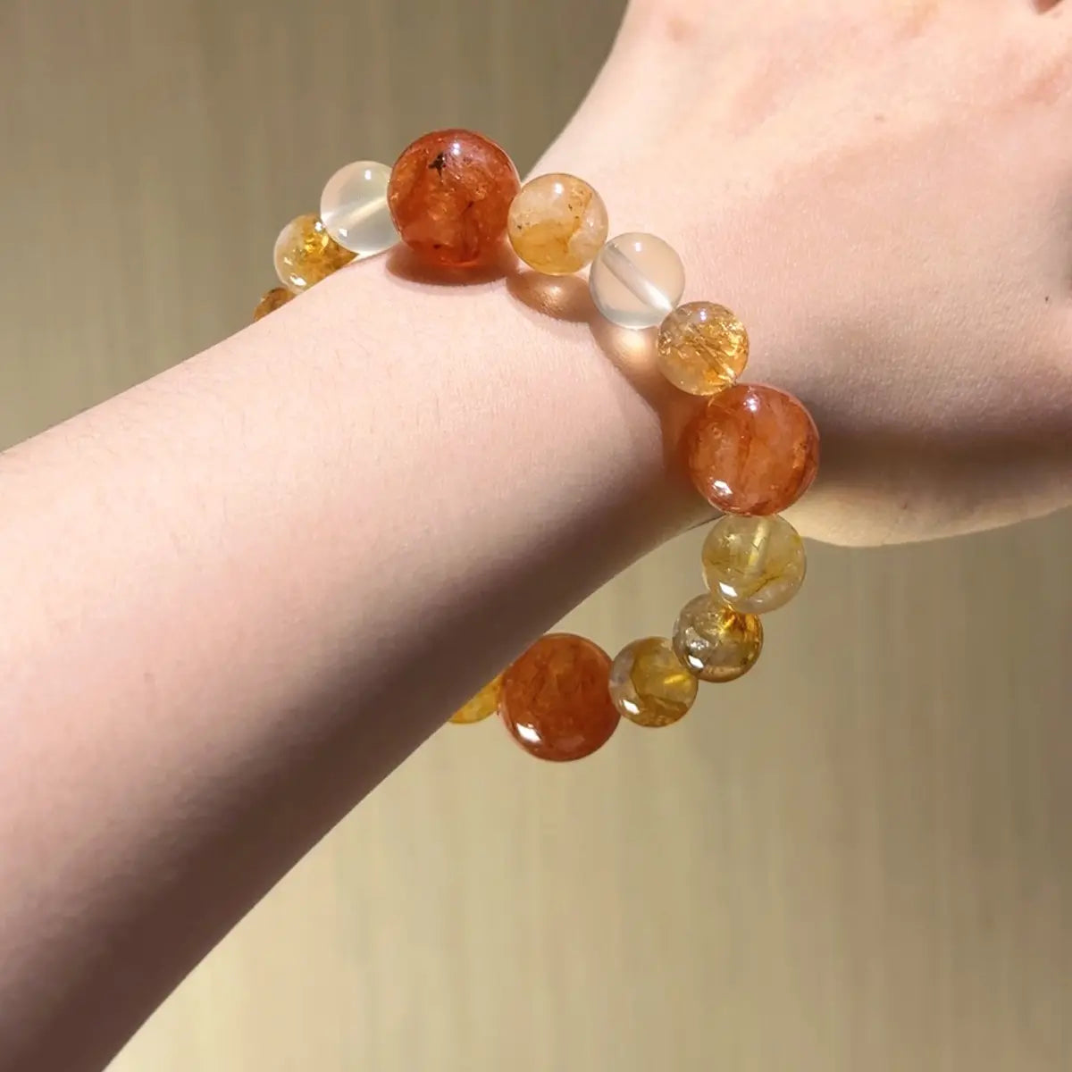 Handcrafted yellow-hematoid-quartz; red-hematoid-quartz; citrine-crystal Detail for Abundance - Astara