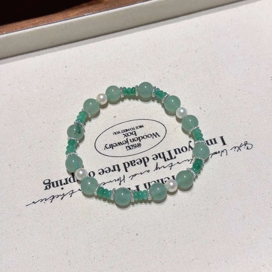 Handcrafted shopify--jewelry-material-1dyzjxql; green-aventurine; shell-pearl Detail for Healing - Astara