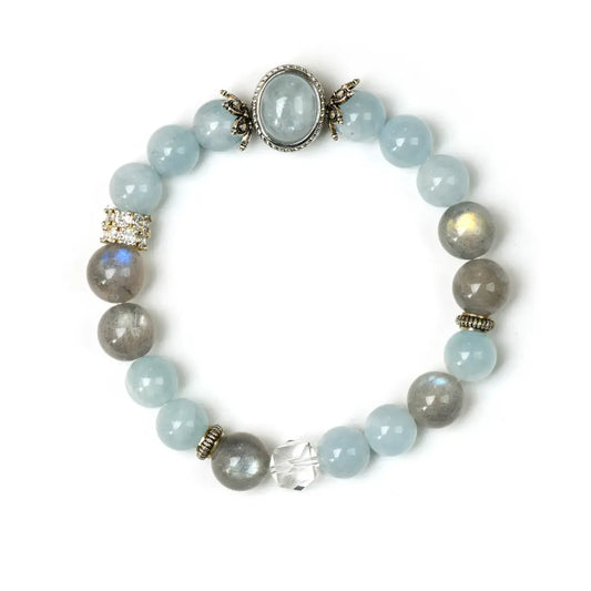 shopify--jewelry-material-1dyzjxql; aquamarine; gray-moonstone Healing Crystal Jewelry - Blue Tide Clarity Bracelet | Astara