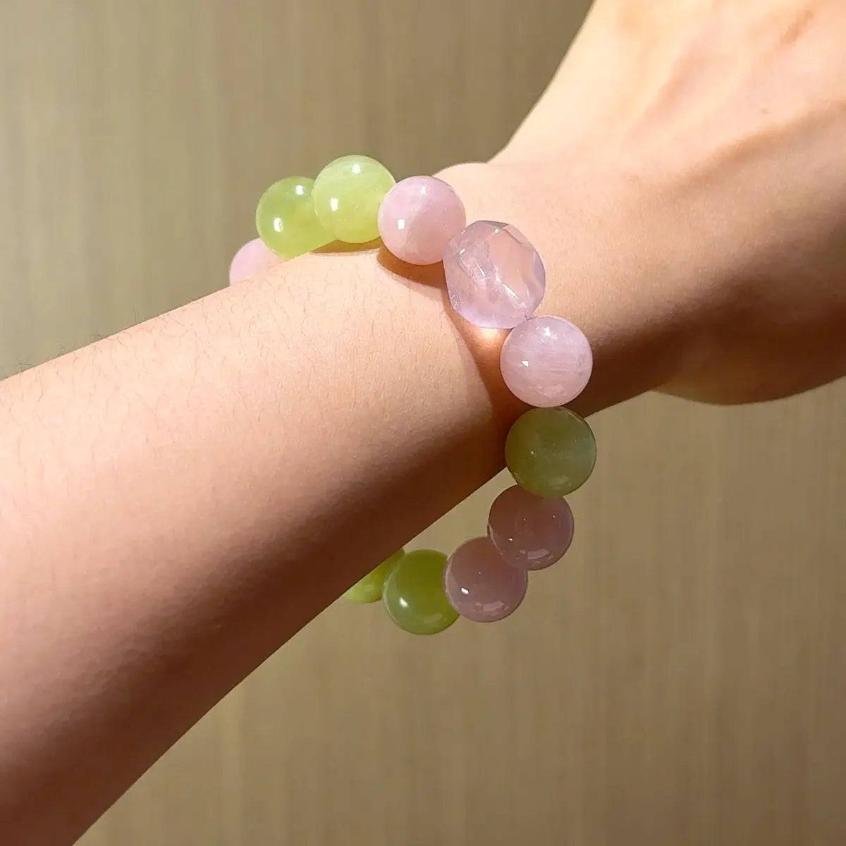 Handcrafted jade; rose-quartz Detail for Love - Astara