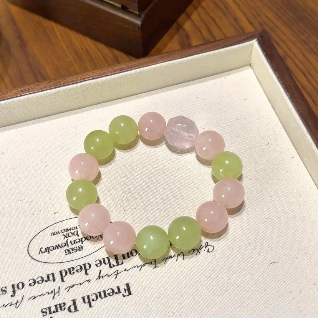 Handcrafted jade; rose-quartz Detail for Love - Astara