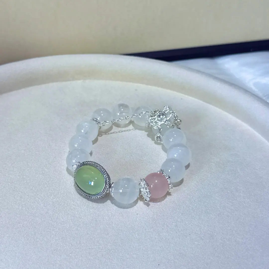 Handcrafted shopify--jewelry-material-1dyzjxql; rose-quartz; green-chalcedony; white-phantom-quartz Detail for Love - Astara