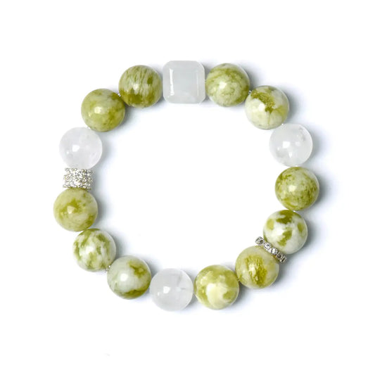 white-phantom-quartz; jade; clear-quartz Abundance Crystal Jewelry - Jade Mist Serenity Bracelet | Astara